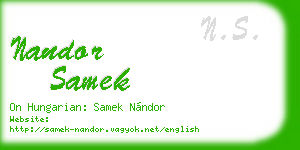 nandor samek business card